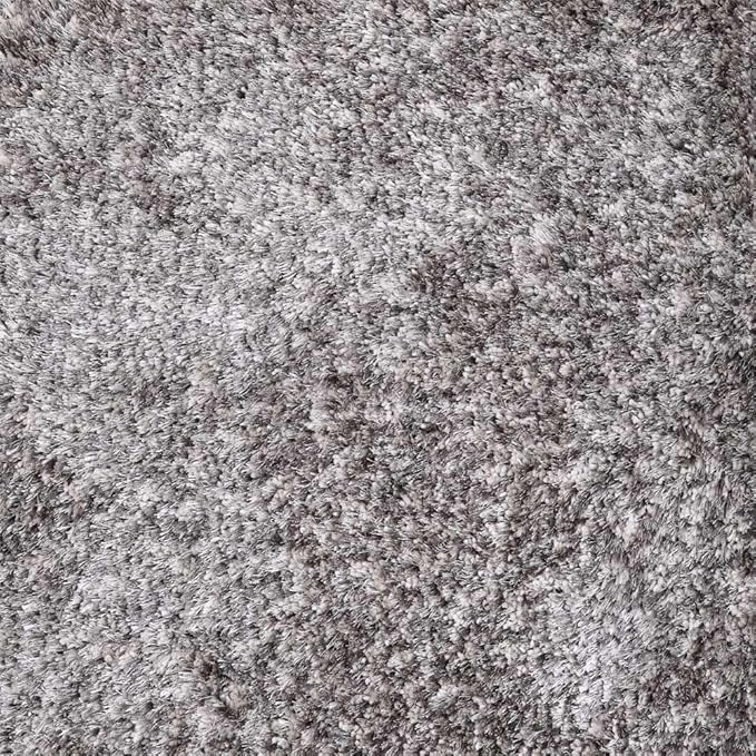 Hand Tufted SHAG Polyester ECO-Friendly Area Rugs - 5'x8', Rectangle, Gray White, Solid Plain Design, High Pile Thick Handmade Anti Skid Rugs for Living Room, Bed Room K00111