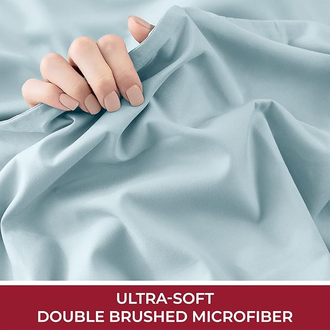 Mellanni Queen Fitted Sheet - Iconic Collection Bedding Sheets with up to 16 inch Deep Pocket - Soft & Cooling - Fade & Stain Resistant - 1 PC (Queen, Aqua)