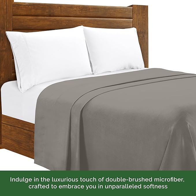 Luxury Flat Sheet on Amazon Elegant Comfort Wrinkle-Free 1500 Premier Hotel Quality 1-Piece Flat Sheet, California King Size, Grey