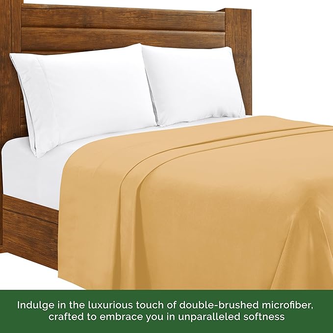 Luxury Flat Sheet on Amazon Elegant Comfort Wrinkle-Free 1500 Premier Hotel Quality 1-Piece Flat Sheet, California King Size, Gold