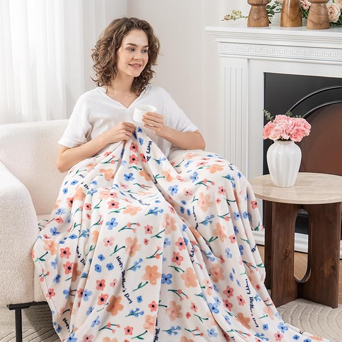 Berkshire Blanket Velvetloft® Plush Throw Blanket – Ultra Soft & Cozy Gift for Mom, Mother’s Day Present, Warm Lightweight Fleece Throw for Bed, Couch & Travel, 50 in × 60 in