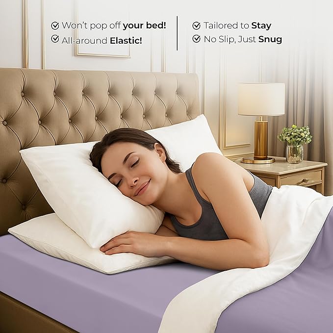 Utopia Bedding King Fitted Sheet - Bottom Sheet - Deep Pocket - Soft Microfiber - Shrinkage and Fade Resistant-Easy Care -1 Fitted Sheet Only (Lavender)