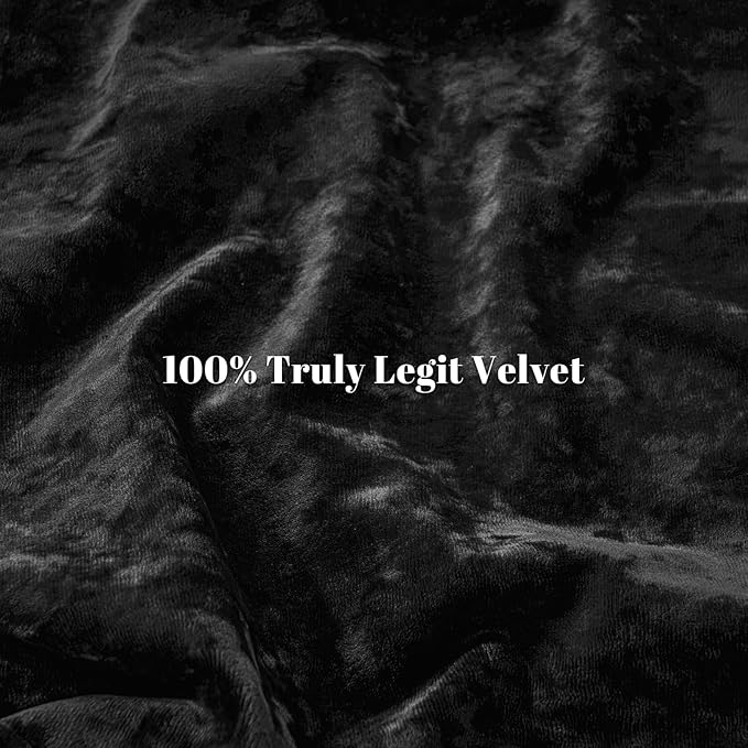 PHF Truly Velvet Duvet Cover Set King Size, 3pcs Ultra Soft Breathable Comforter Cover Set, Luxury Cozy Flannel Duvet Cover with Pillow Shams Bedding Collection, 104" x 90", Black