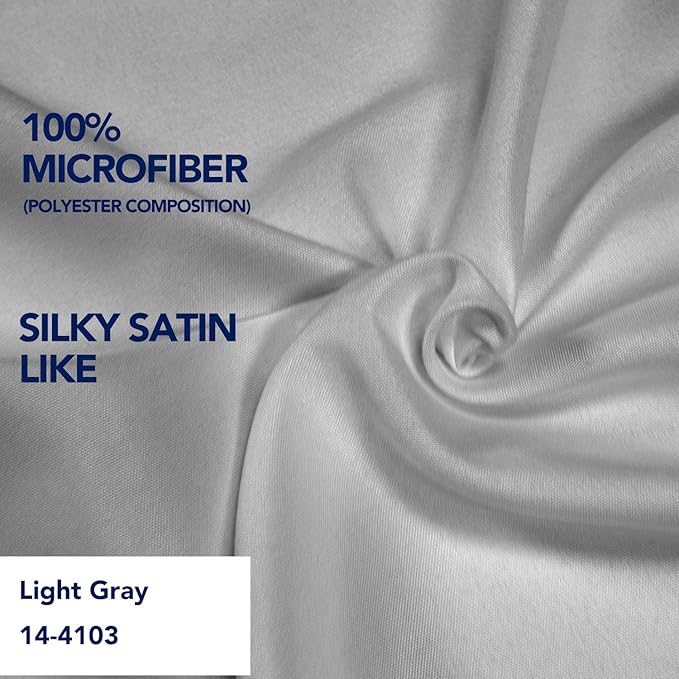 PureFit Wrap Around Ruffled Bed Skirt with Adjustable Elastic Belt - 14 Inch Drop Easy to Put On, Wrinkle Free Bedskirt Dust Ruffles, Bed Frame Cover for Twin,Twin XL and Full Size Beds, Light Gray