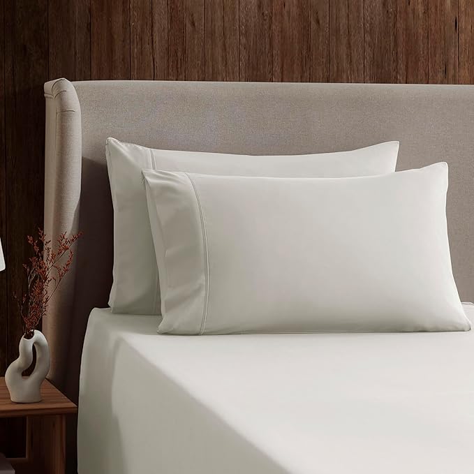 Nestl Twin Sheet Set - 1800 Ultra-Soft Microfiber Twin Bed Sheets - Double Brushed - Deep Pockets - Easy Fit - Extra Soft - 3 Piece Set - Bedding Sheets & Pillowcases (Twin, Off White)
