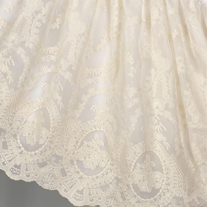 Cameo Lace Luxury Washable Polyester Bedding Set | Vintage Elegant | Pearl | Scroll Leaf Floral Cameo Quilting Embroidered | Set of Three: Cal King Bedspread and Two King Shams