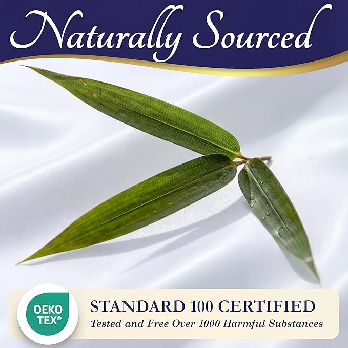 DECOLURE 100% Viscose Derived from Bamboo Sheets King Size - Luxury 4 Pc Naturally Cooling Sheets, Ultra Soft Bed Set - Deep 17" Pockets, Durable Double Stitching, Oeko Tex Standard (White)