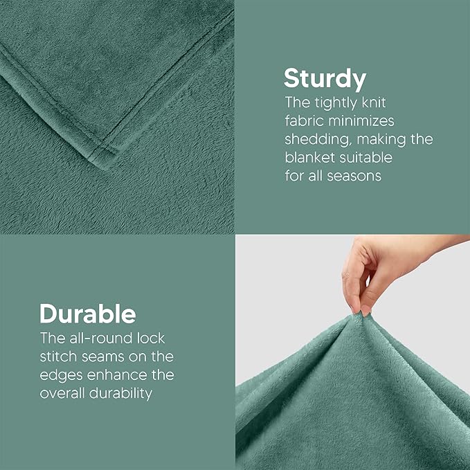 Utopia Bedding Fleece Blanket Throw Size Celadon 300GSM Luxury Anti-Static Fuzzy Soft Microfiber Blanket for Couch, Sofa and Bed (50x60 Inch)