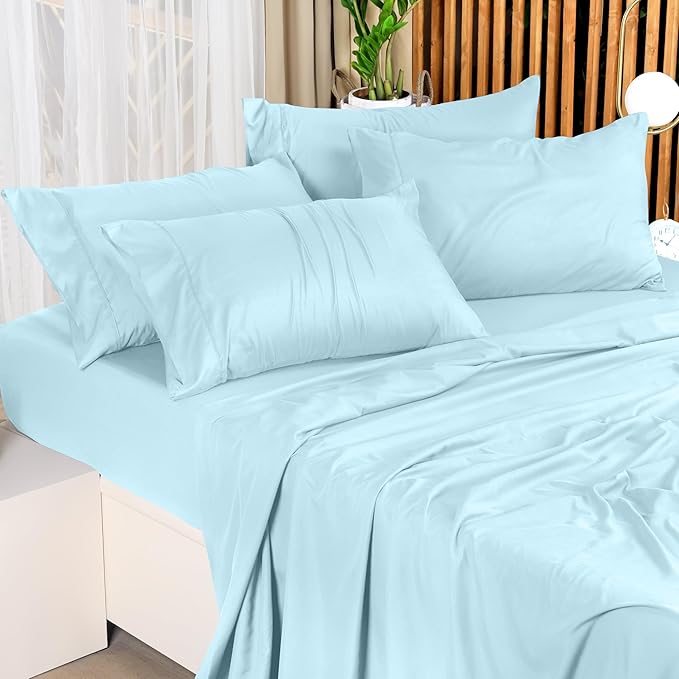 Utopia Bedding King Sheet Set – 4 Piece Bed Sheets for King Size Bed, Soft and Breathable Microfiber, Includes 1 Fitted Sheet, 1 Flat Sheet and 2 Pillowcases (Ice Blue)