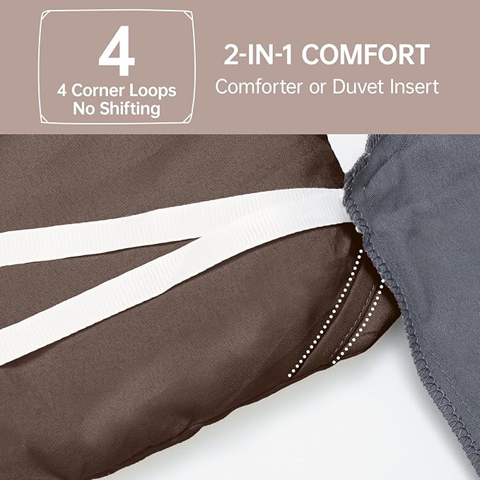 MUXHOMO King Size Comforter Set, All Season Ultra Soft Down Alternative Bedding - 3 Piece Lightweight Bed Set Includes 1 Comforter (104"x90") and 2 Pillow Shams (20"x36"), Dark Brown