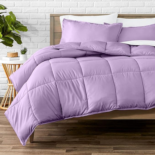 Bare Home Comforter Set - King/California King Size - Ultra-Soft - Goose Down Alternative - Premium 1800 Series - All Season Warmth (King/Cal King, Lavender)