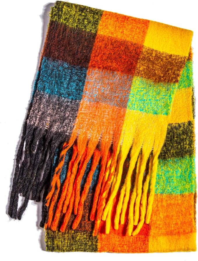 Winter Women Chunky Scarf Warm Blanket Big Thick Large Oversized Wrap Colorful Long Solid Scarves
