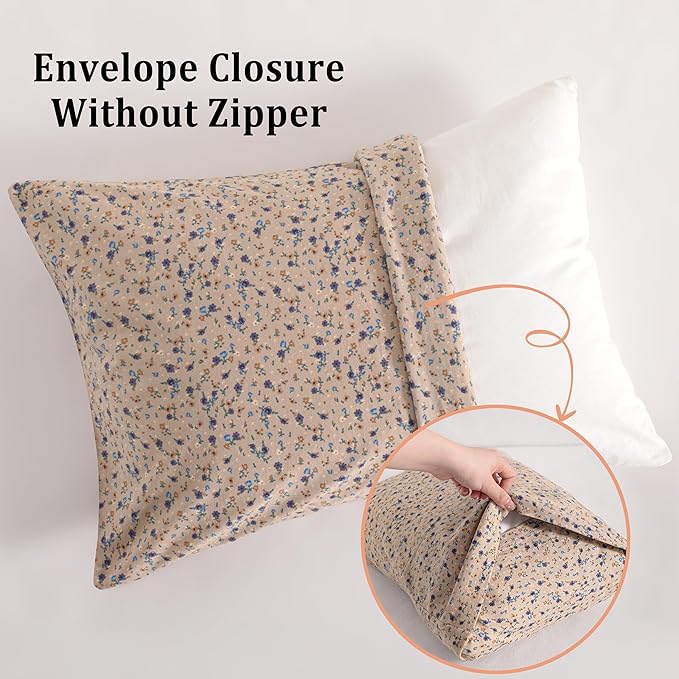 NTBAY 2 Pack 100% Natural Jersey Cotton Toddler Pillowcases, Super Soft and Breathable Travel Pillow Cases with Envelope Closure for Nursery, 13x18 Inches, Purple Floral
