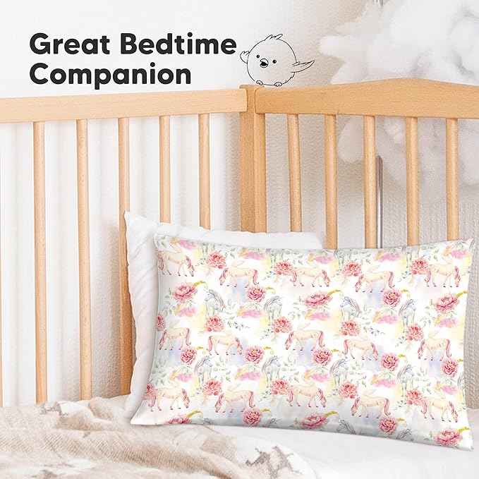 KeaBabies Toddler Pillowcase 13"x18" - Organic Cotton Toddler Pillowcase for Kids, Boys, Girls, Soft & Durable Cotton Cover for Miniature Sleepy Pillows, Cute Colors, Pillow Sold Separately(Fantasy)