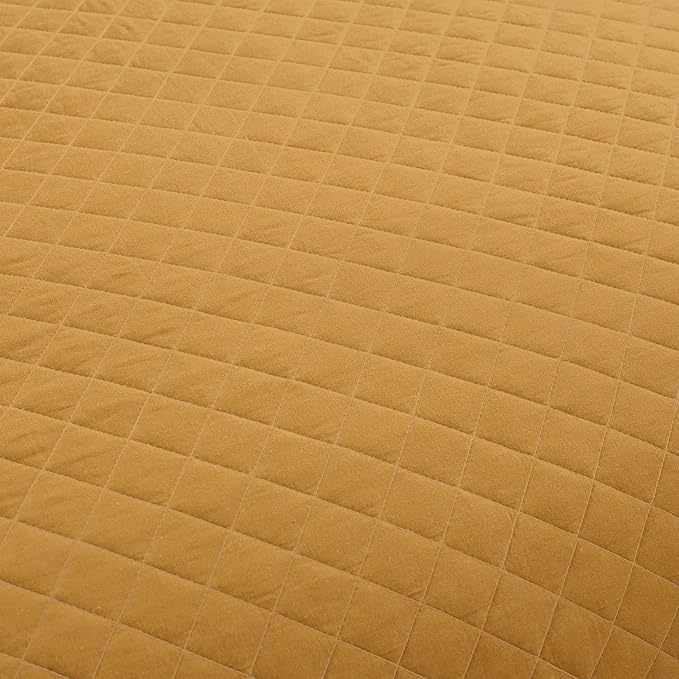 Lush Decor Ava Diamond Cotton Quilt California King Size 3 Piece Set King/California King Mustard - Yellow Bedding Set California King Quilt - Fall Quilts