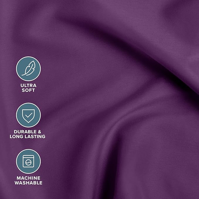 Bare Home Bed-in-A-Bag 5 Piece Comforter & Sheet Set - Twin - Goose Down Alternative - Ultra-Soft 1800 Premium Bed Set (Twin, Plum/Plum)