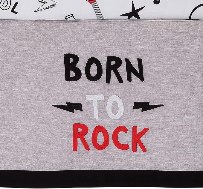 Lambs & Ivy Rock Star Musical Instruments 3-Piece Baby Crib Bedding Set - Gray