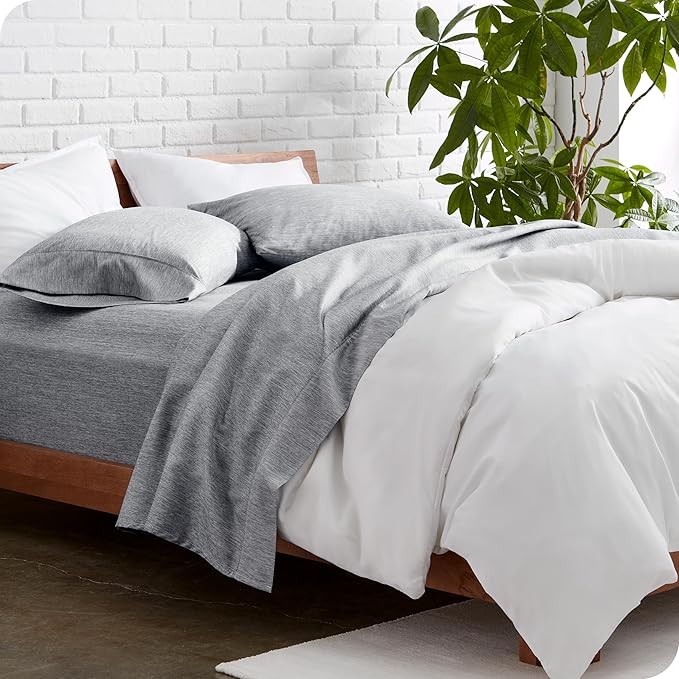 Bare Home Full Sheet Set - Luxury 1800 Ultra-Soft Microfiber Double Brushed - Deep Pockets - Easy Fit - 4 Piece Set - Bedding Sheets & Pillowcases (Full, Heathered Charcoal)