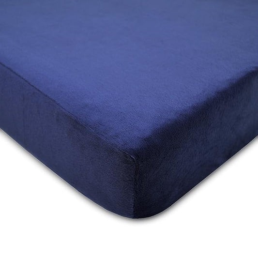 American Baby Company Heavenly Soft Chenille Fitted Crib Sheet 28" x 52", Warm and Cozy Neutral Chenille Sheet, Navy, for Boys and Girls, Fits Crib and Toddler Bed mattresses