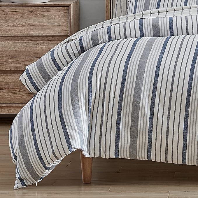 Stone Cottage - Queen Duvet Cover Set, Cotton Sateen Bedding with Matching Shams, Elegant Bedding Set (Conrad Grey, Queen)