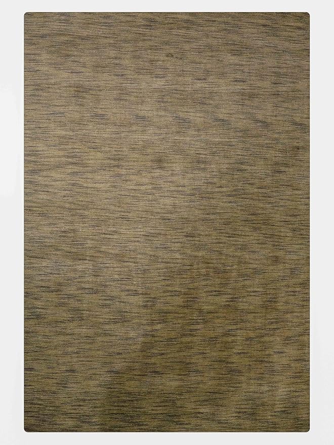 Rugsotic Carpets Hand Knotted Loom Wool 5'x8' Area Rug Solid Green L00111