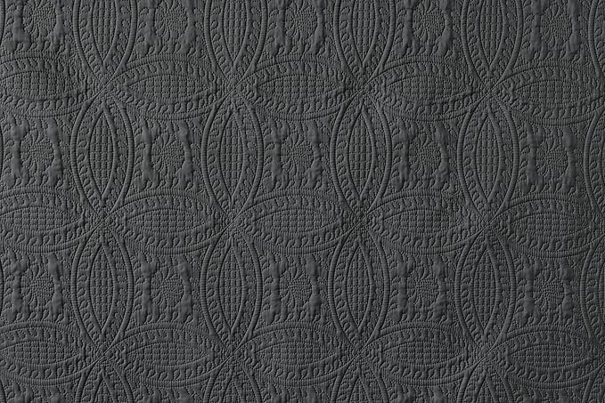 Chezmoi Collection Austin 3-Piece Oversized Bedspread Coverlet Set (Queen, Charcoal)