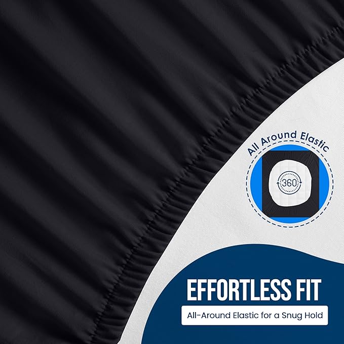 Utopia Bedding Waterproof Mattress Protector King Size, Premium 200 GSM Terry Mattress Cover, Soft & Breathable Bed Cover, Fitted Sheet Style with Stretchable Deep Pockets 17" (Black)