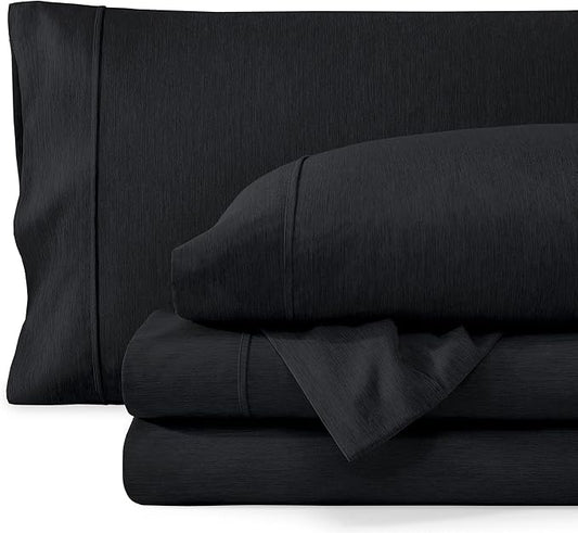 Bare Home Full XL Sheet Set - Luxury 1800 Ultra-Soft Microfiber Full Extra Long Sheets - Double Brushed - Deep Pockets - Easy Fit - 4 Piece Set (Full XL, Heathered Black)