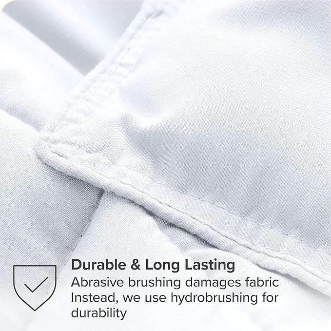 Bare Home Bed-in-A-Bag 7 Piece Comforter & Sheet Set - Queen - Goose Down Alternative - Ultra-Soft 1800 Premium - Bedding Set (Queen, White/White)