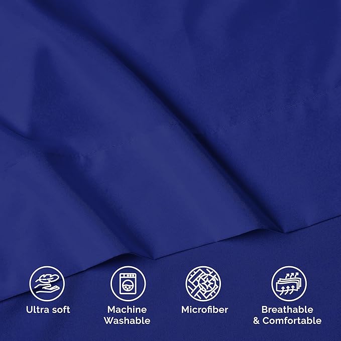 Luxury Flat Sheet on Amazon Elegant Comfort Wrinkle-Free 1500 Premier Hotel Quality 1-Piece Flat Sheet, Twin/Twin XL Size, Royal Blue