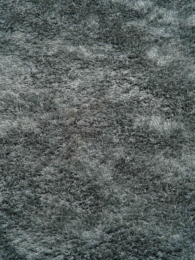 Hand Tufted SHAG Polyester ECO-Friendly Area Rugs - 10'x14', Rectangle, Light Blue, Solid Plain Design, High Pile Thick Handmade Anti Skid Rugs for Living Room, Bed Room K00111