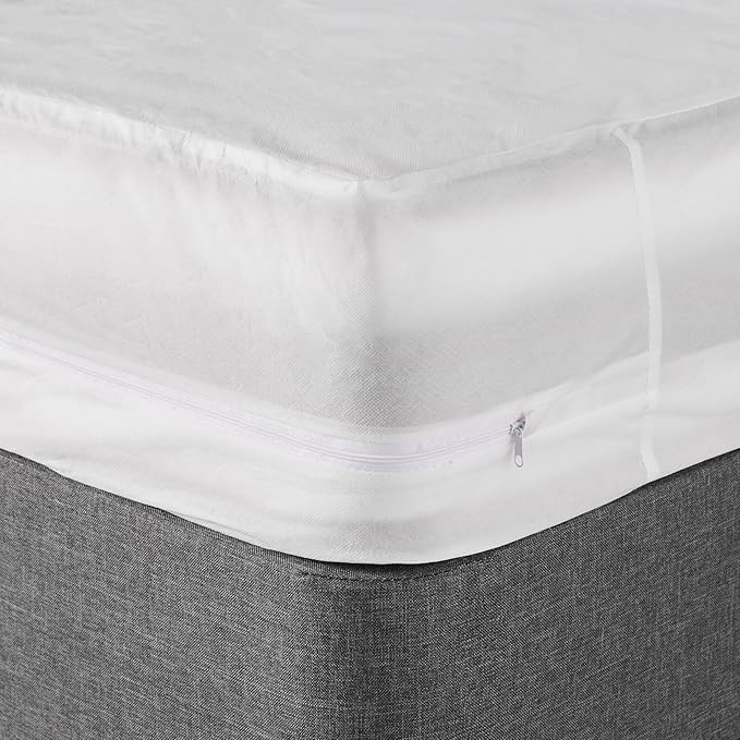 Home Details Twin XL Deluxe Protector with Full Zippered Encasement, Waterproof, Fits Dorm Mattresses, White, 25084-XL