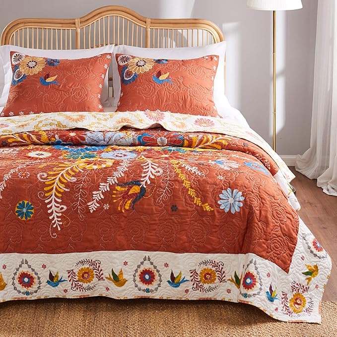 Greenland Home Barefoot Bungalow Topanga Quilt Set, 3-Piece King/Cal King, Multi