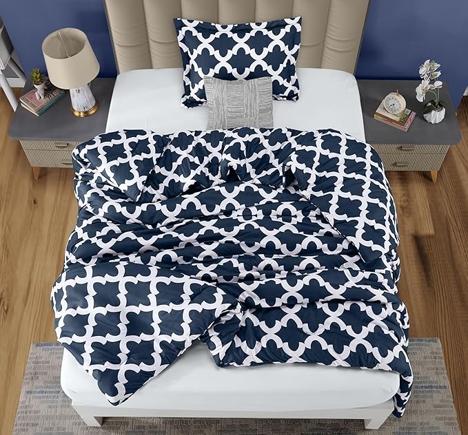 Utopia Bedding Twin Comforter Set Kids (Navy) with 1 Pillow Sham - Bedding Comforter Sets - Down Alternative Comforter - Soft and Comfortable - Machine Washable