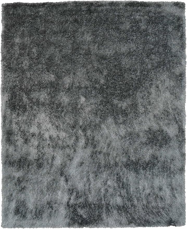 Hand Tufted SHAG Polyester ECO-Friendly Area Rugs - 10'x14', Rectangle, Light Blue, Solid Plain Design, High Pile Thick Handmade Anti Skid Rugs for Living Room, Bed Room K00111