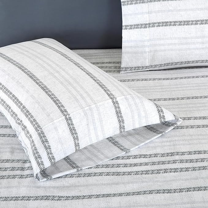 Elegant Comfort Softest and Coziest 6-Piece Sheet Set - 1500 Premium Hotel Quality Microfiber - Deep Pocket, Wrinkle Resistant 6-Piece Floral Bed Sheet Set, Full, Traci Gray