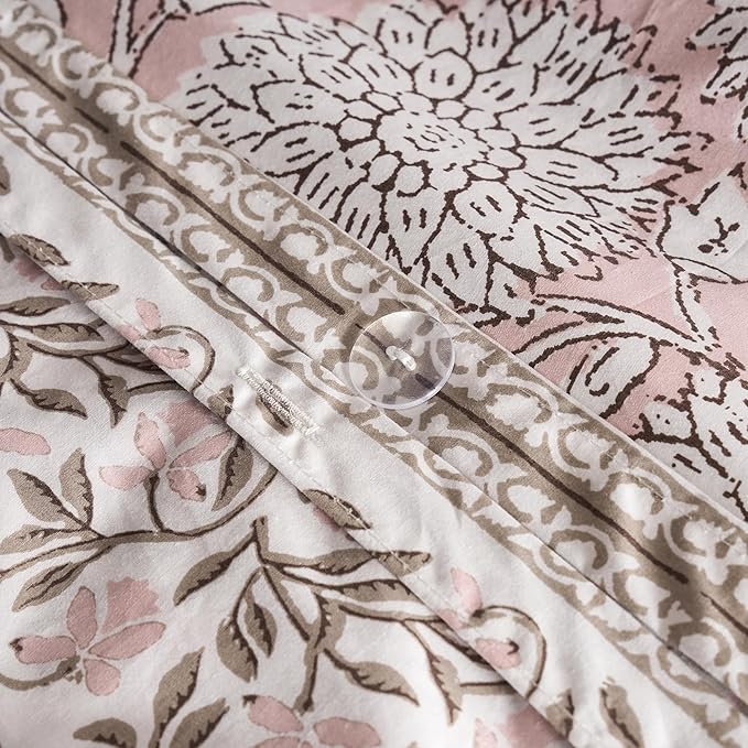 Levtex Home Adare Blush Reversible Twin Duvet Cover Set (68x88in) with 1 Pillow Sham (26x20in) - Floral Bedding - Blush and White - 100% Cotton Twin Size Duvet Cover Set - Soft, Pre-Washed