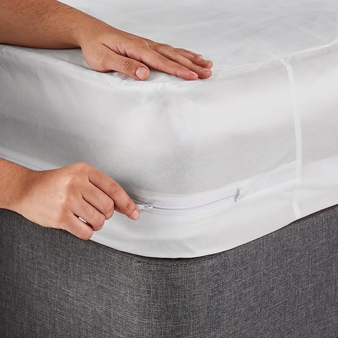 Home Details Twin XL Deluxe Protector with Full Zippered Encasement, Waterproof, Fits Dorm Mattresses, White, 25084-XL