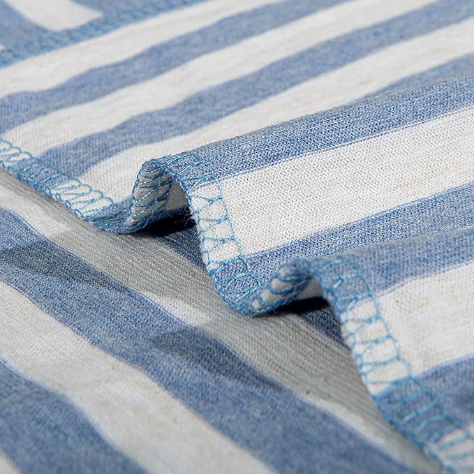 NTBAY Organic Cotton Toddler Pillowcases - Super Soft & Breathable Jersey Cotton Toddler Pillow Cases, 13”x18” Pillow Cases with Envelope Closure, Blue and White Stripe