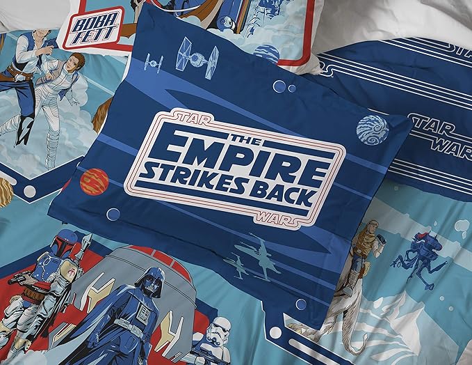 Jay Franco Star Wars Empire Strikes Back 4 Piece Twin Bed Set - Includes Reversible Comforter & Sheet Set - Super Soft Fade Resistant Microfiber