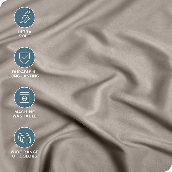 Bare Home Fitted Bottom Sheet Twin Extra Long - Premium 1800 Microfiber - Ultra-Soft Wrinkle Free - Deep Pocket - Twin XL Fitted Sheet (Twin XL, Khaki)