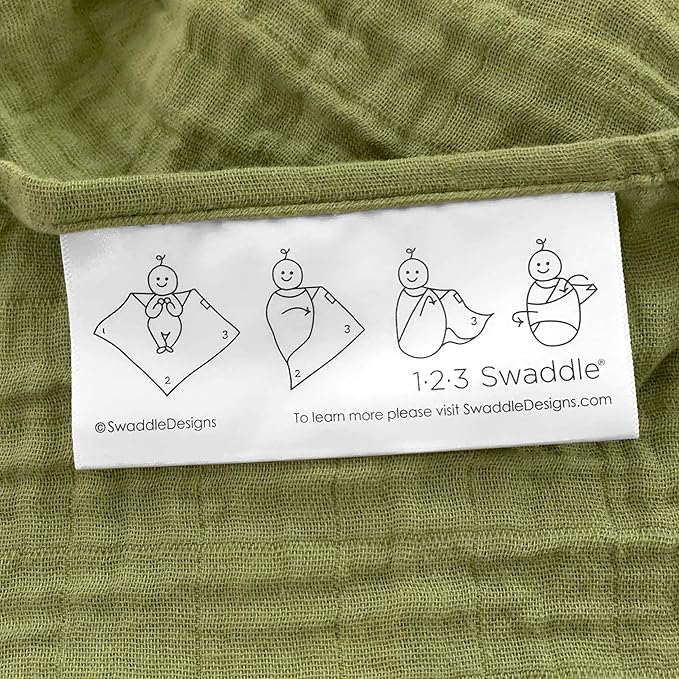 SwaddleDesigns Cotton Muslin Swaddle Blankets for Baby Boy & Baby Girl, Set of 4, Neutral Receiving Blankets for Newborn, Baby Registry & Gift, 46x46 inches, Apricity