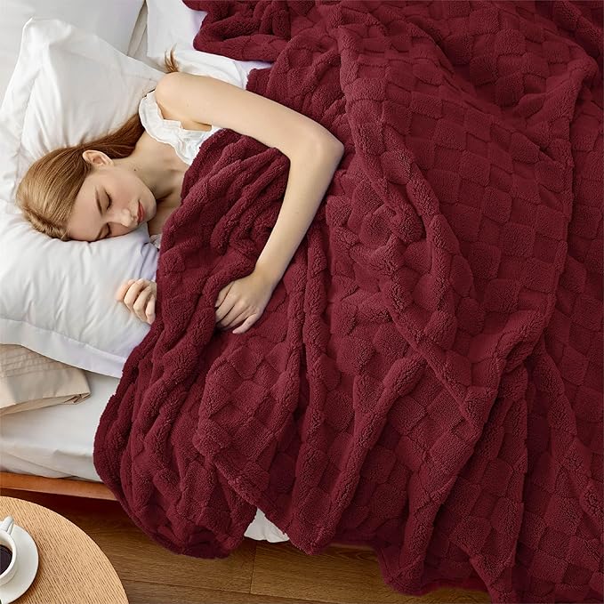Bedsure GentleSoft Blankets Queen Size for Bed - Super Soft Cozy Blanket for Women Men Girls, Large Fuzzy Fleece Throw for Bedroom Decor, Red, 90x90 Inches