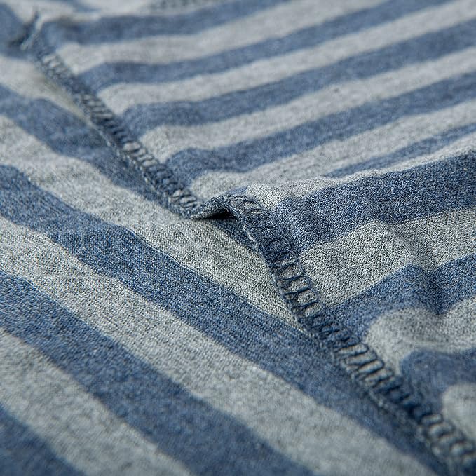 NTBAY Organic Cotton Toddler Pillowcases - Super Soft & Breathable Jersey Cotton Toddler Pillow Cases, 13”x18” Pillow Cases with Envelope Closure, Dark Blue and Grey Stripe
