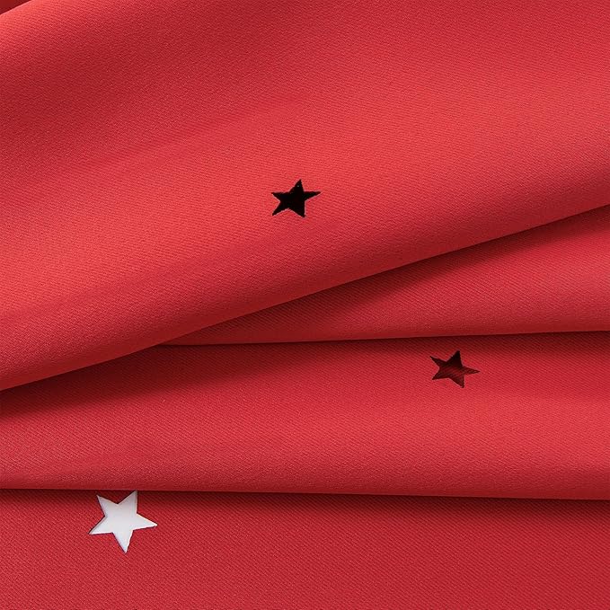 XiDi Blackout Curtains for Bedroom Windows - Unicorn Pattern for Girls & Kids Room, Living Room - 63"L x 52"W, 2 Panel, Red
