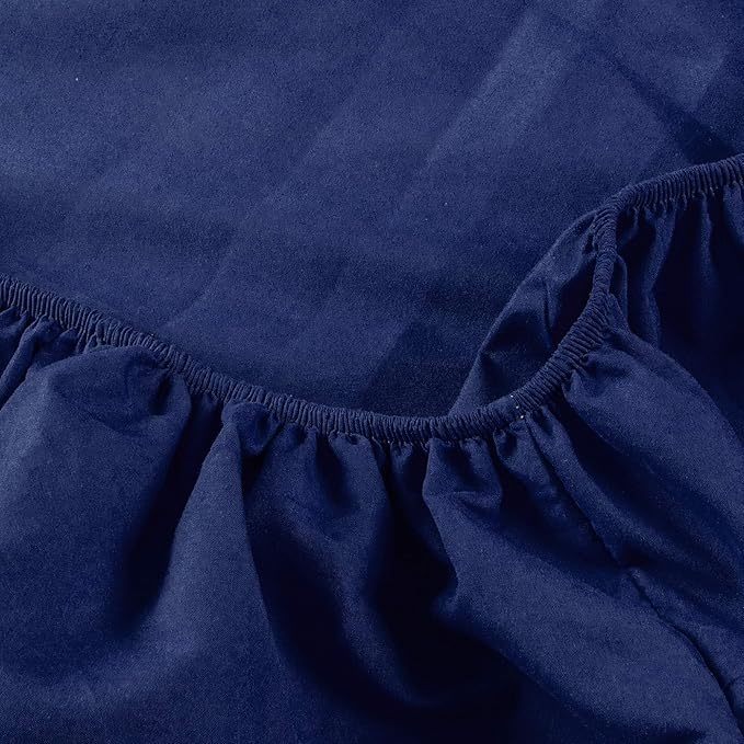 NTBAY Toddler Sheet Set - 3-Piece Microfiber Crib Sheet Set - Flat Sheet, Fitted Sheet, Pillowcase - Solid Toddler Bedding, Navy Blue