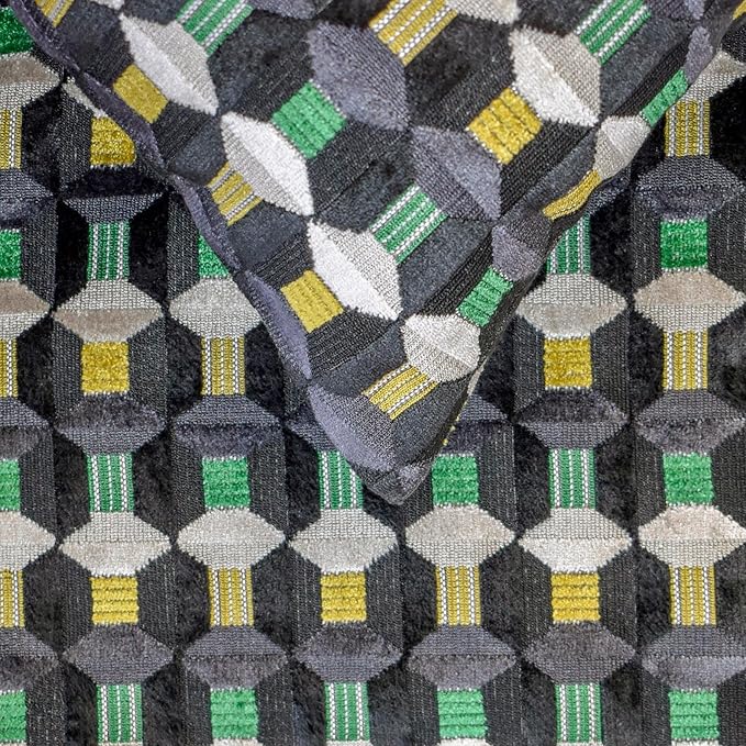 The HomeCentric Green Bed Runner for King/Queen/Twin Velvet Decorative Bed Scarf 53"x18" Bed Runner Without Pillow Cover, Geometric Bed Scarf Bedroom Décor Accent - Green Patterns