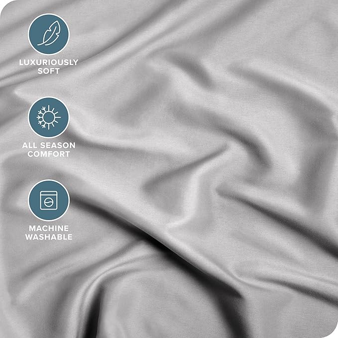 Bare Home Fitted Bottom Sheet California King Size - Premium 1800 Microfiber - Ultra-Soft Hotel Luxury - Deep Pocket - Durable and Long Lasting (California King, Light Grey)