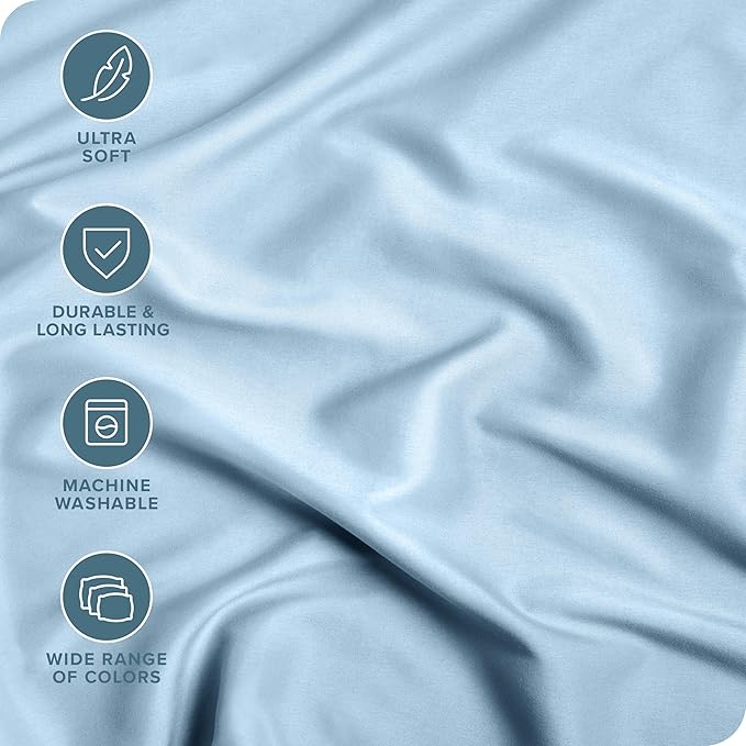 Bare Home 2 King Fitted Premium Bed Sheets (2-Pack) - Ultra-Soft, Hypoallergenic, 15" Deep Pocket, 76" x 80" (King - 2 Pack, Light Blue)