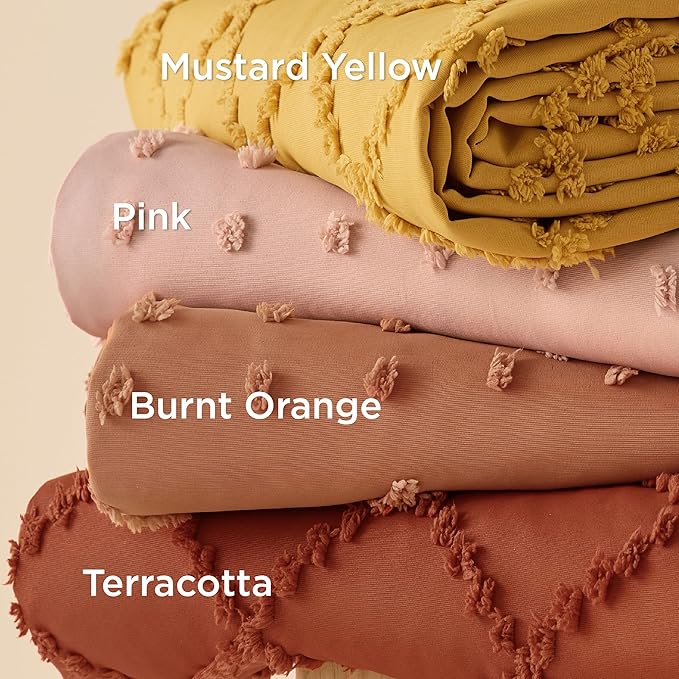 Bedsure Boho Duvet Cover Full Size - Terracotta Breathable & Soft Boho Bedding, Machine Washable Comforter Cover for All Seasons, Includes 1 Duvet Cover 80"x90" with 2 Pillow Shams & Zipper Closure